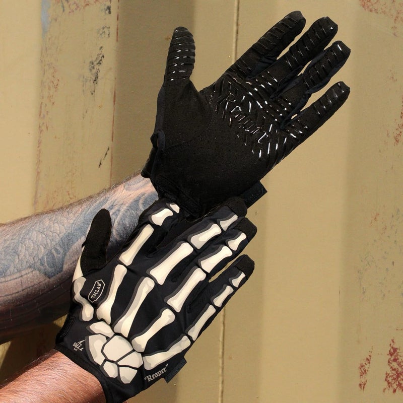 TACLAB Reaper Black Skeleton Gloves - Thin and Lightweight for Airsoft, Paintball, Cycling, Motorcycle, Multipurpose - Image 1